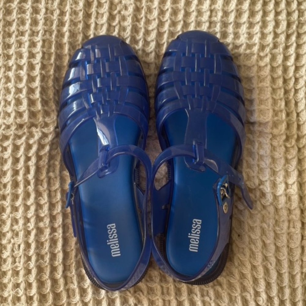 Clear Blue Melissa Possession Sandal Size 7